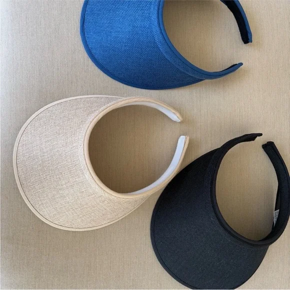 NEW Beautiful Sun Visor Set - Blue, Black, and Tan - Picture 9 of 11